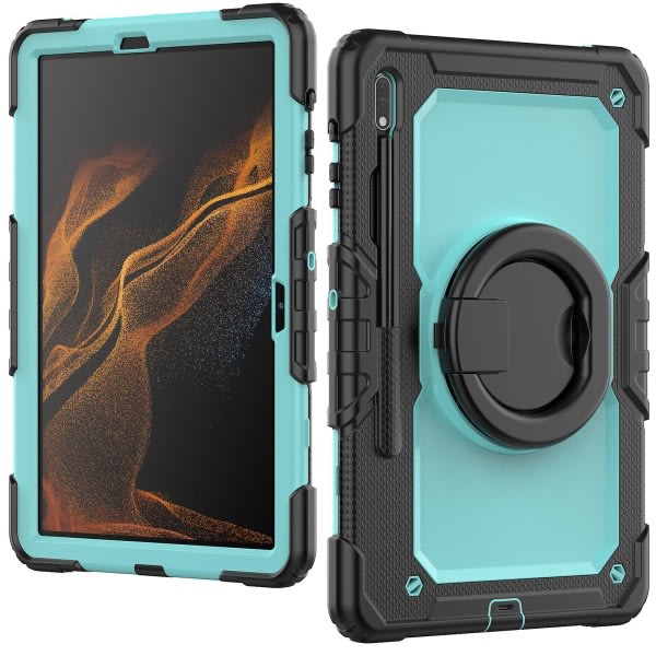 För Samsung Galaxy Tab S8+ / Tab S7 Plus T970 / T975 (2020) / Tab S7 Fe (2021) Anti-drop Tablet Case Hårt PC + Case med bör Black Baby Blue PC ingen