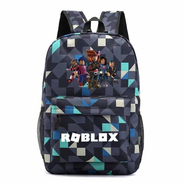 Roblox-spil, der omgiver stjernehimlen, mænd og kvinder, rygsæk, rejsetaske, computerrygsæk, gymnasieelev, skolebogstaske-9z Lattice Blå