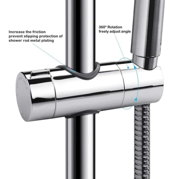 Håndbruserholder til brusestang justerbar 20-25mm ABS – Reservedel til håndbruser_TF_TF Silver