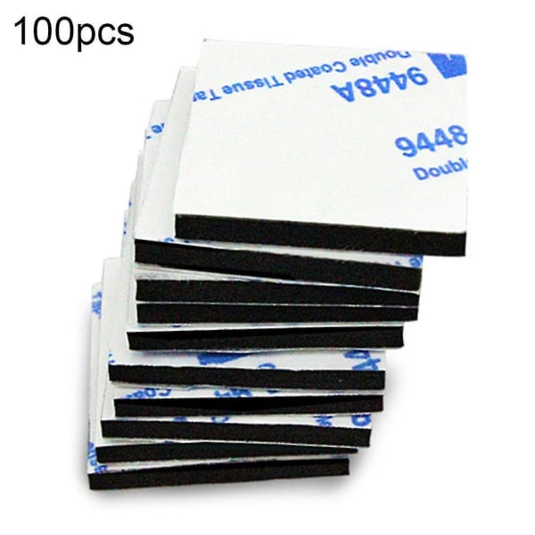 50/100 stk dobbeltsidig skumtape Hjem Vanntett firkantet selvklebende klistremerke 50 stk Svart