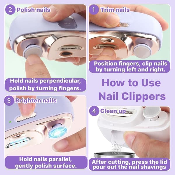 Electric Nail Clipper - 2026 Improved 2-in-1 Automatic Electric Nail Clipper and Trimmer