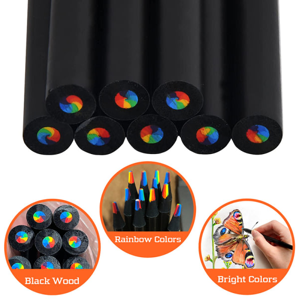 10 kpl 7 väriä Gradient Rainbow -kynät Jumbo-väriset kynät A 10 kpl