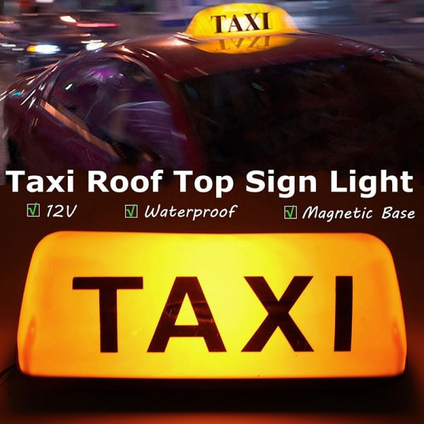 Taksiskylt Cab Tak Topper Bil 12V LED-ljus Vattentät Gul One Size
