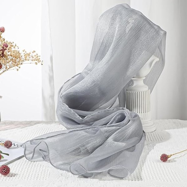 Dam Scarves Sjal Mjukt Mode Silkeslen Satin Sjal för Brud Brudtärna Bröllop Kväll Fest Formell Bal Scarves Silver Gray