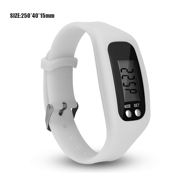 Aikuisten Lasten Älykäs Askelmittari Fitness Kello Rannekoru Askelmittari valkoinen white 25*4*1.5cm