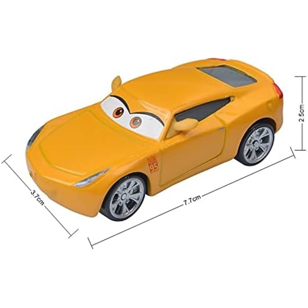 Disney Pixar Bilar 3 Chick Hicks Polis McQueen Mater Fabulous Hudson Diecast Metall Legering Modellbil Leksaker för Pojkar (Färg: Chick Hicks) Cruz Ramirez