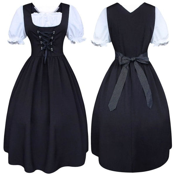Naisten Oktoberfest-asu Baijerin oluttyttö Drindl Tavern Maid -mekko Uusi V XL XL
