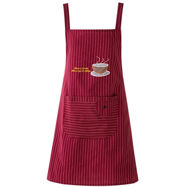 Kvinnors Overallsförkläde Köksförkläden VINRÖD wine red