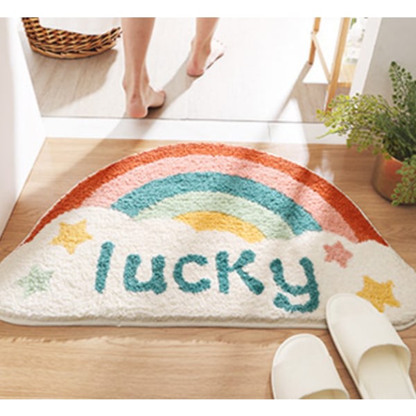 Lucky Rainbow Semicircle House Entré golvmatta 45*75cm, CDQ