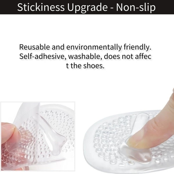 2 par (transparent) Framfotsdyna, halva innersulor Plantar Pad, framfots silikon halvsula för kvinnor Bär skor med hög klack