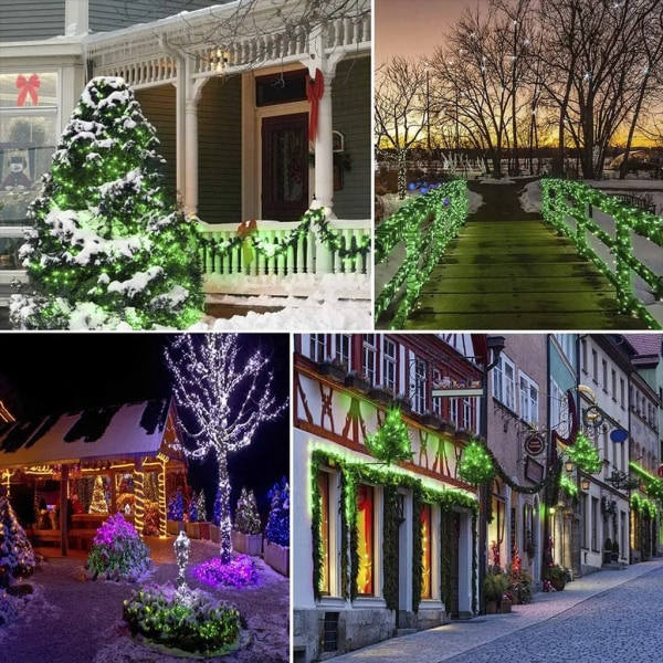 10M 100 LED Feelysslyng Grøn 8 Lystilstande Fest Have Indendørs Udendørs Dekoration Julelys 10 m