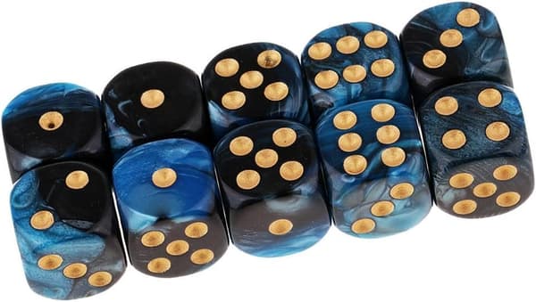 20 stykker polyhedriske terninger D6 terninger 6-sidede 16 mm akrylterninger spil til DND terninger RPG MTG brætspil (blå sort og rød sort)