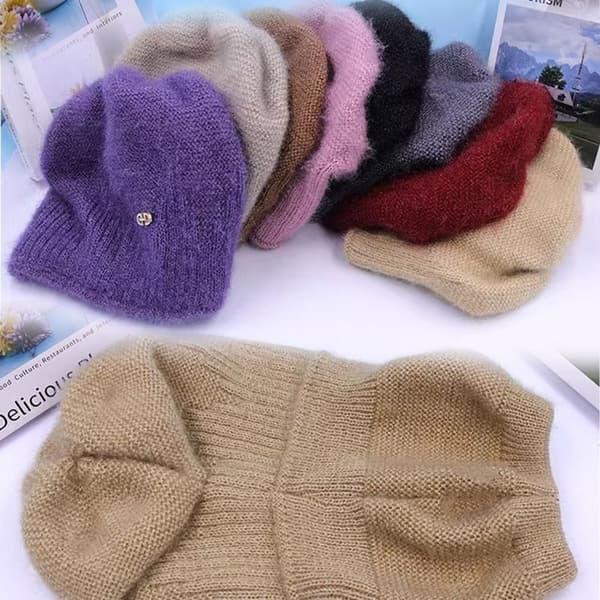 Fleece varm strikket hue Strikket hue KAFFE coffee
