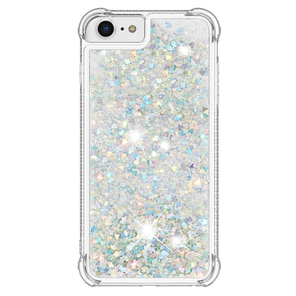 Kotelo iPhone SE 2022/2020 /iphone 8 Bumper Cover Sparkly Glitter Bling Flytande Silver none