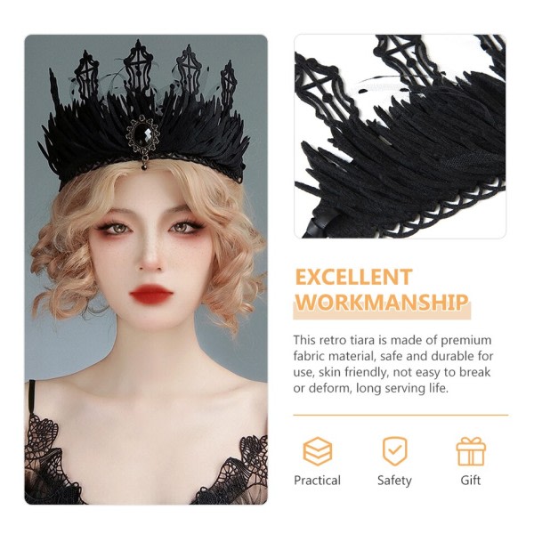 Dam Pannband Hår Vintage Gothic Halloween Huvudband zdq