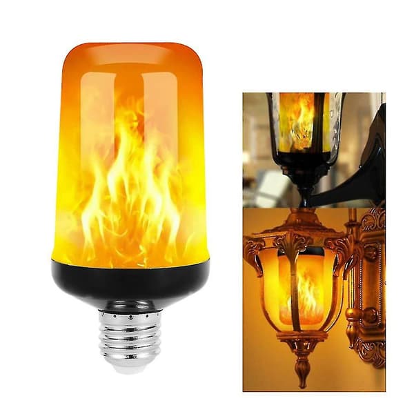 LED-lamppu liekehtivällä tehosteella, 4 tilaa välkyntää, E26/e27-kanta, joulu_tfrf 2PCS