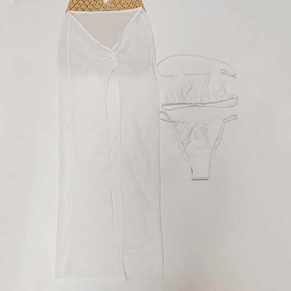 CDQ Set med sarong, tredelad baddräkt M WeißCDQ