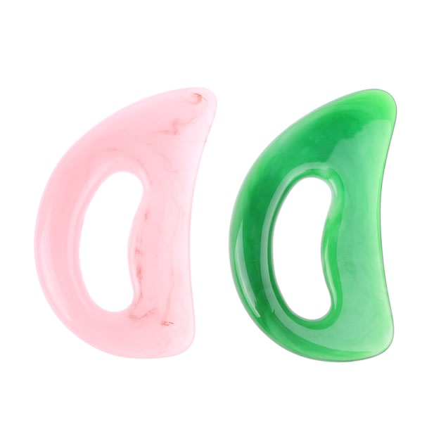 2 kpl Suuret Gua Sha -hierontavälineet Lymfatisesti Massager Mus Pink ja Green