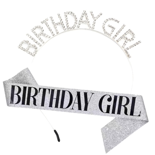 Födelsedag för kvinnor, födelsedagsflickbåge och födelsedagstiara