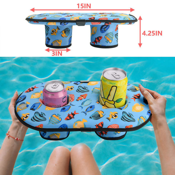 Oppustelig poolkopholder - Poolbar drikkeholder, oppustelig drikkeholder, flydende kopholder