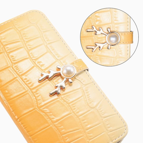 Kompatibel med Iphone 8 Plus/ Kompatibel med Iphone 7 Plus case Pattern Elk Flip Läder cover - Blå Yellow none