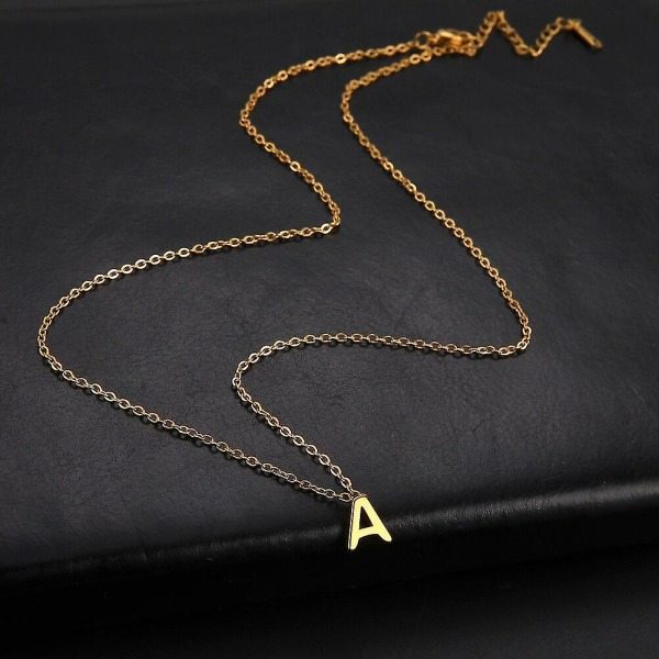 Skyrim Rustfritt stål A-Z Initialbokstav Halsband för kvinnor Trendig minimalistisk alfabet Choker Halskedja Smycken Födelsedagspresent Guld Färg Z