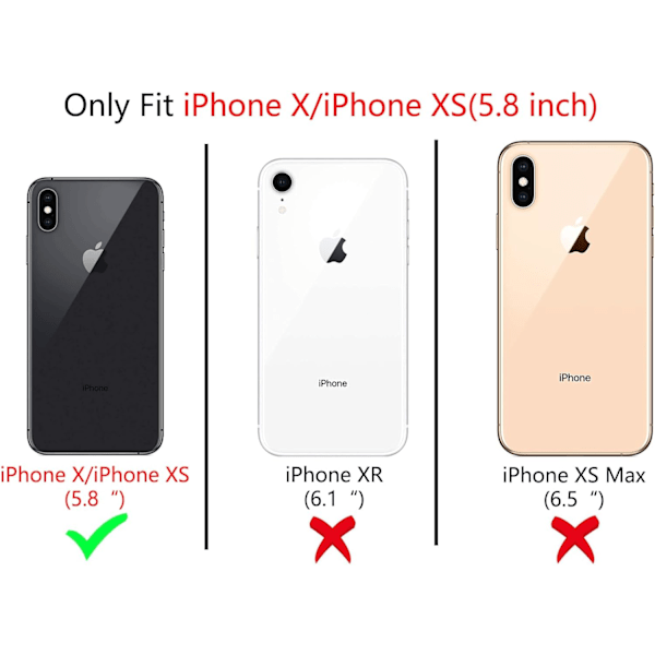 Kompatibel med iPhone X/XS Deksel Søt Speil Rosett Kjærlighet Hjerte Mønster for Kvinner Jenter Bånd Design Støtsikkert Beskyttende Telef iPhone X/XS