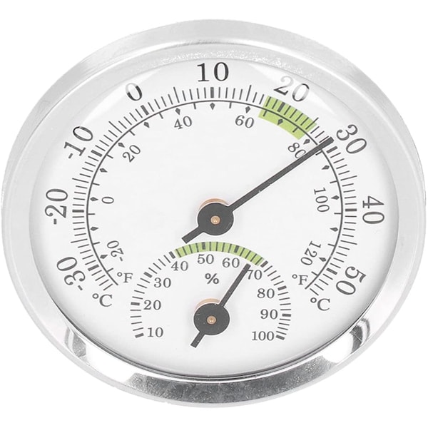 Mini Dial Termometer-Hygrometer - -30~50℃ - För Kylskåp & Cigarrlåda