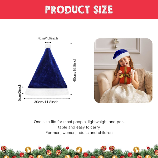 2 delar jultomtehatt Kort plysch cap Unisex julhattar för festdekorationer