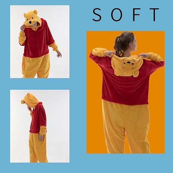 Unisex Aikuisten Onesie-Pyjamat, Flanelli Cosplay Eläin Yksikokoinen Halloween-Puku Nukkumisasu Kotiasu M