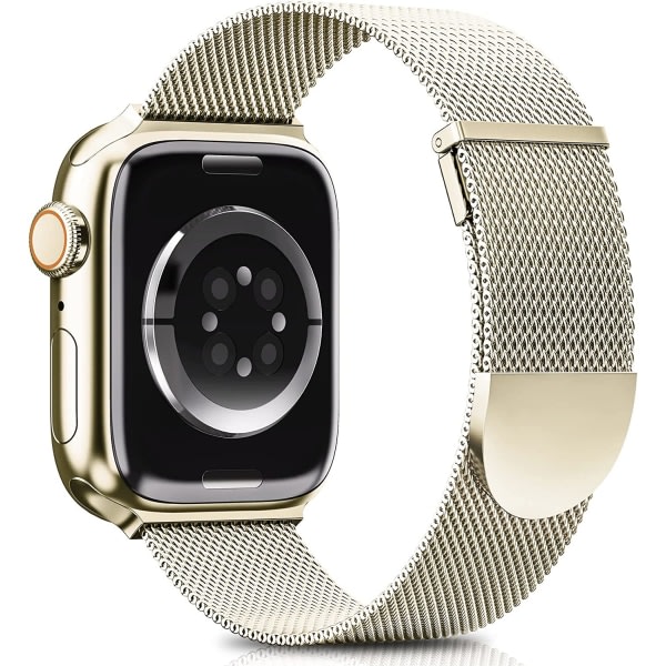 Används för Apple Watch Armband Magnetic Double Band Metal Starlight guld gold