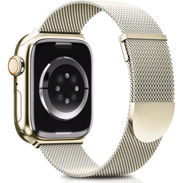 Anvendes til Apple Watch Armbånd Magnetic Double Band Metal Starlight guld gold