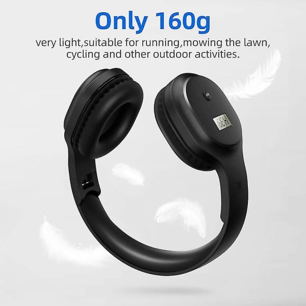 Bärbara FM-radiohörlurar Trådlöst Bluetooth headset FM-radio Walkman för jogging, klippning, cykling