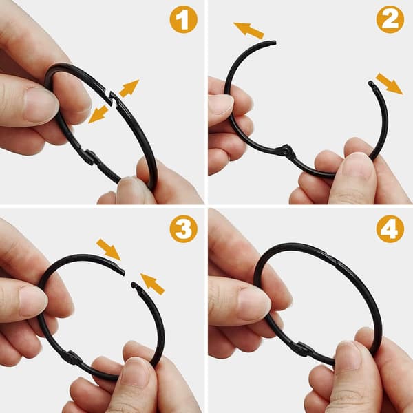 Dusjforhengskroker, dusjforhengringer for baderomsdusjstang, snap-joint design black