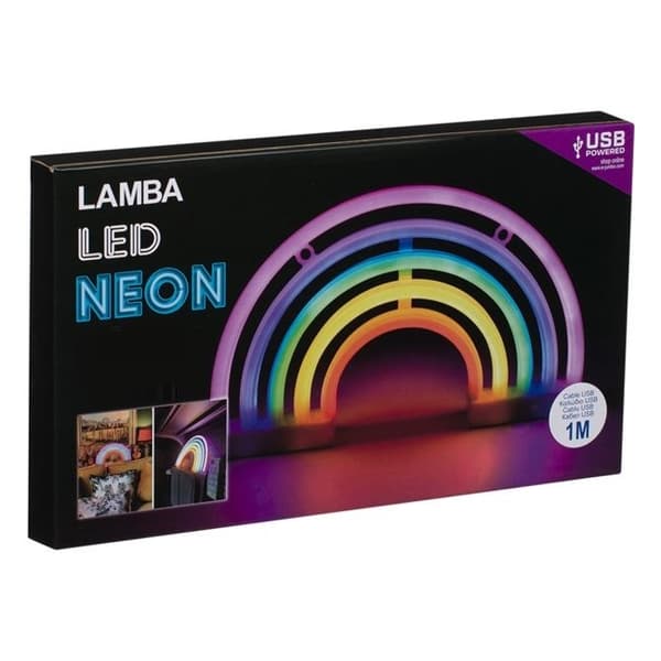 Regnbåge USB LED Neon Yölamppu . 30x18cm_TF 250