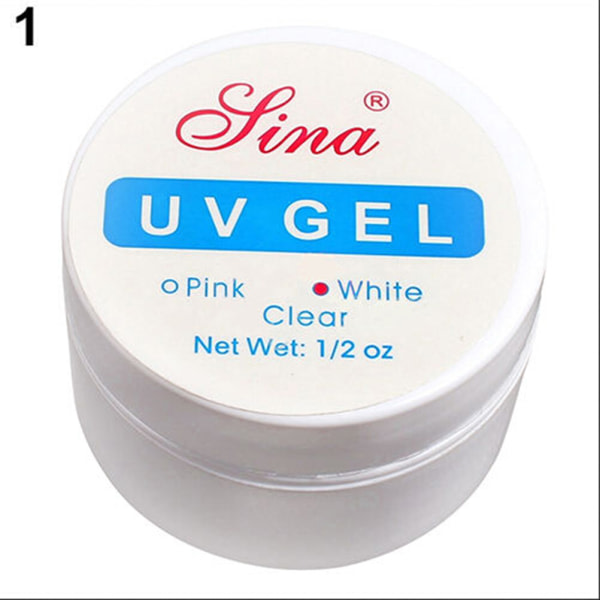 Detaljer om Clear Pink Nail Art UV Builder Gel Tips Sæt