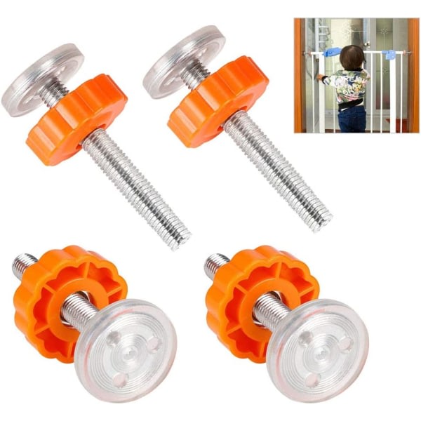 CDQ 4 st tryckmonterade babygrindar gängade spindelstänger (10 mm) (orange)