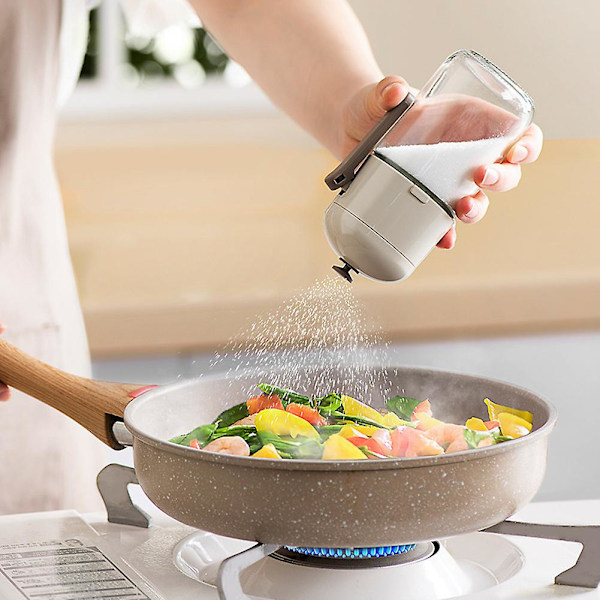 Kvantitatiivinen suola-astia lasinen suola-annostelija kosteudenkestävä maustepullo retkeilyyn keittiöön 250ml
