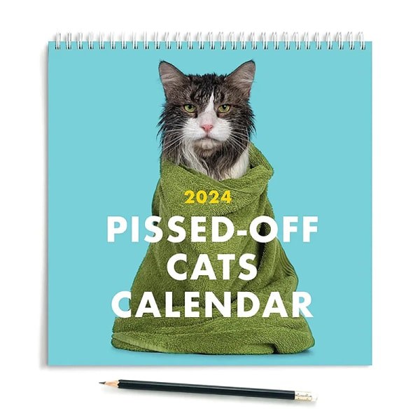 2024 Angry Cat -kalenteri Hauska seinäkalenteri Vihaisia ​​kissoja H A 1KPL