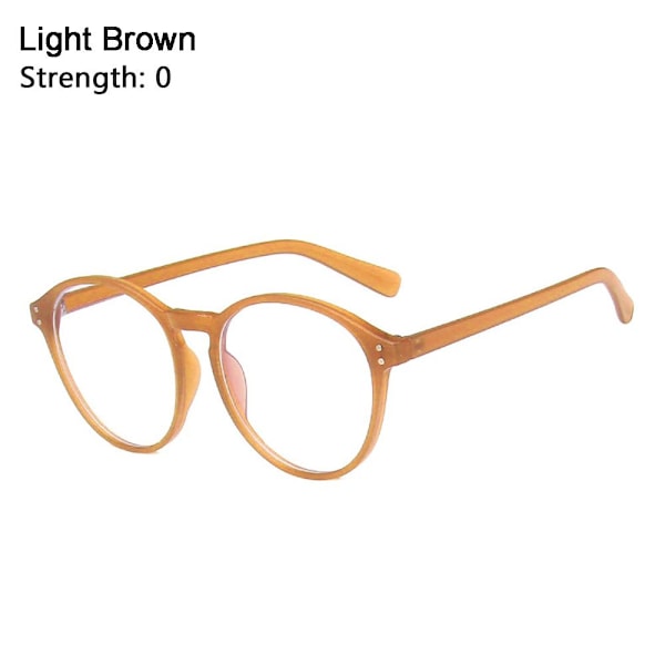 -1.0~-4.0 Myopi Briller LYSEBRUN STYRKE 0 light brow light brown Strength 0-Strength 0