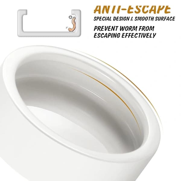 Krybdyrskål Foder- og vandskål Anti-Escape Keramisk foder- og vandskål Anti-Escape Super Worm Feeder S S