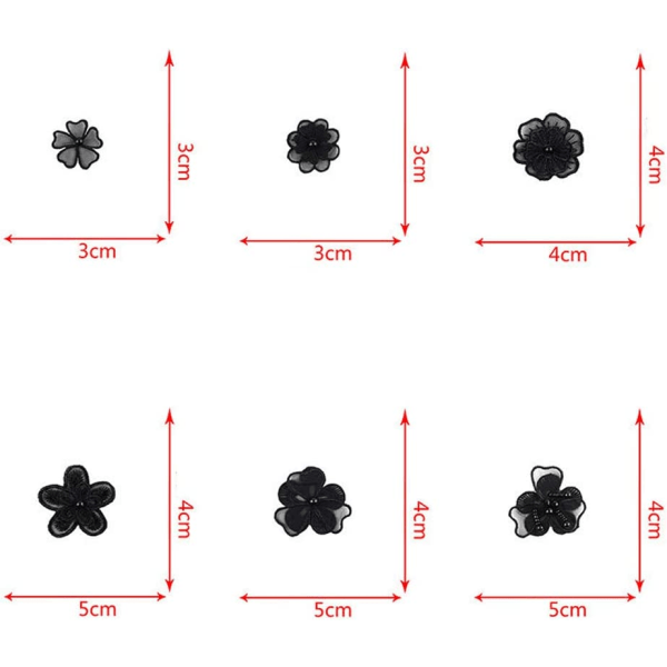 CDQ 3D Blommor Broderi Applikation Dekoration Patch 2Set/24Pieces