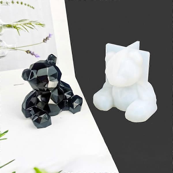 DIY Håndverk Bil Aromaterapi Silikonform 3D Håndlaget Geometrisk Bjørnform_tfrf