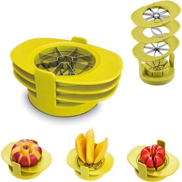 Fruktskivekutter - Epleskivekutter - Mangoskivekutter - Tomatskivekutter - Eggskivekutter - Eplekjernefjerner - Grønnsakskutter - Multifunksjonell kutter ...