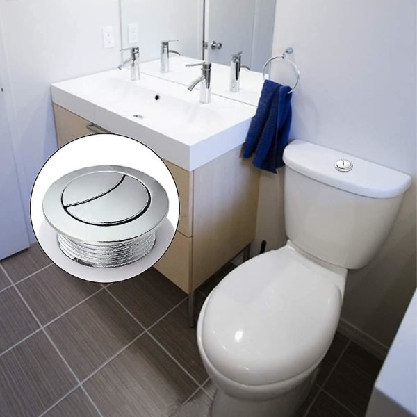 Dubbla trykkknappsgänga for toalettcisternbyte (1 st, sølv) zdq
