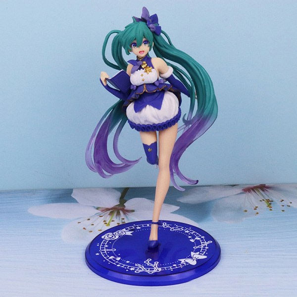 Anime Vocaloid Hatsune Miku Action Figur Kollektion Anime Kawa Lilla Onesize