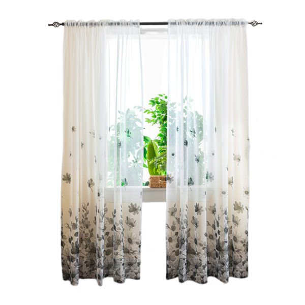 CDQ Lång semi-transparent gardiner semi draperier for soveværelse varda Grå 1 x 2,7 mCDQ