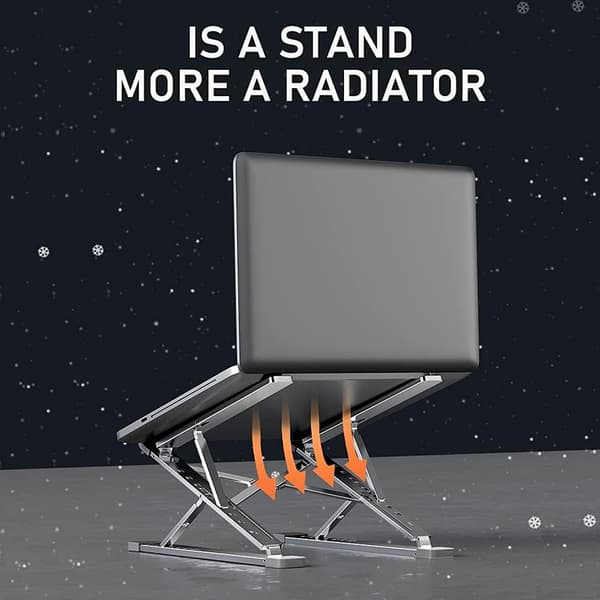 Portable Laptop Stand for Desk, Lightweight Aluminum Dual Layer Foldable Height & Angle Adjustable Ergonomic