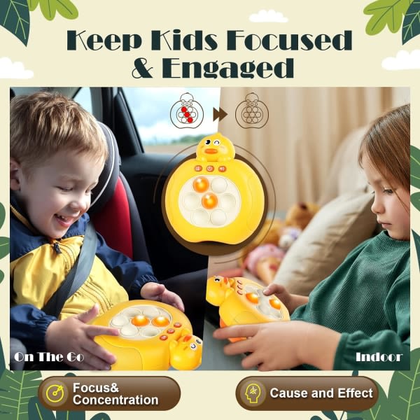Pop Pro Toy Fidget Barn Resespel Leksaker| Få den att lysa upp handhållen styrelsekonsol| Sensoriska leksaker för åldrarna 3 4 5-7 år