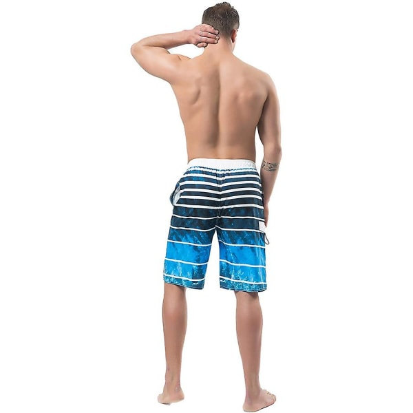 Randiga strandshorts för män - 4XL (42) Blåkläder och tillbehör zdq